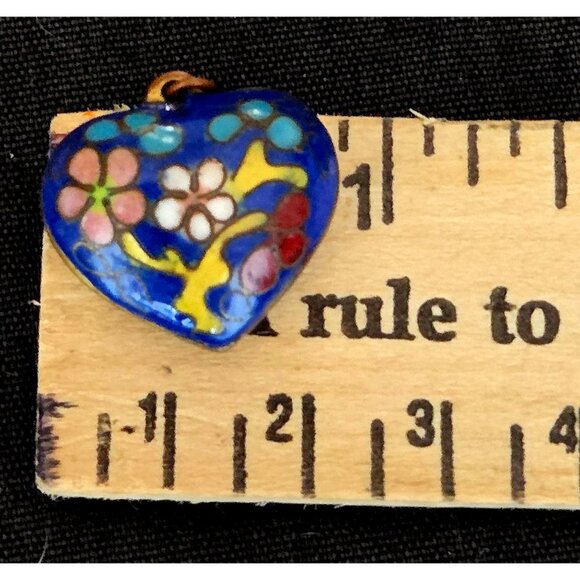 Vintage Cloisonné Enamel Trinket Box With Owl Design Blue & Gold Hinged Lid & He - Picture 2 of 9